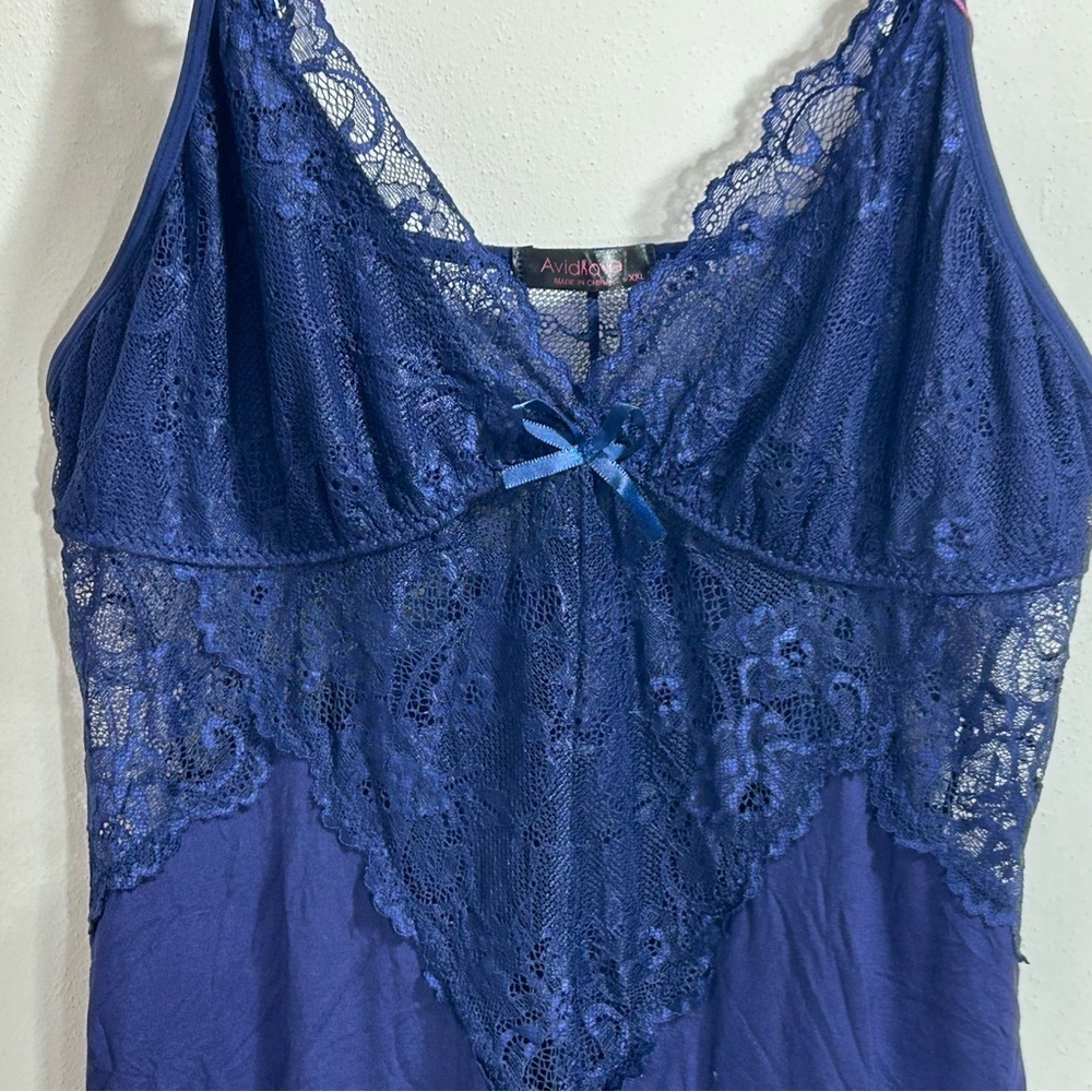 Avidlove Navy Lace Trim Lingerie Size XXL - Picture 6 of 12